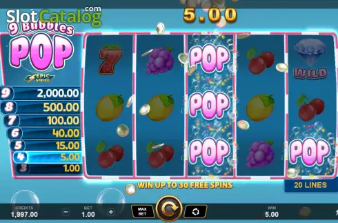 Οθόνη3. 9 Bubbles Pop Κουλοχέρης 