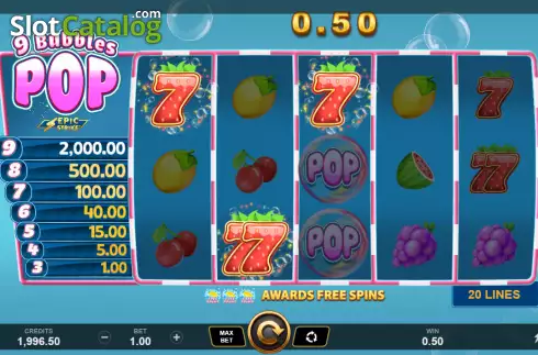 Οθόνη4. 9 Bubbles Pop Κουλοχέρης 