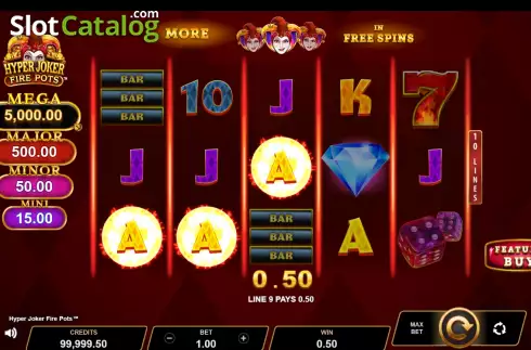 Οθόνη3. Hyper Joker Fire Pots Κουλοχέρης