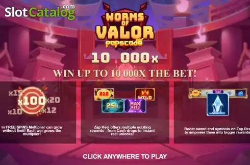 Οθόνη2. Worms of Valor Κουλοχέρης 