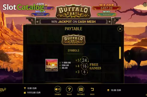 Οθόνη5. Buffalo Trail (BF games) Κουλοχέρης