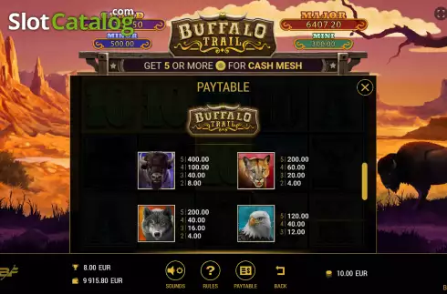 Οθόνη6. Buffalo Trail (BF games) Κουλοχέρης