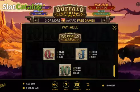 Οθόνη8. Buffalo Trail (BF games) Κουλοχέρης