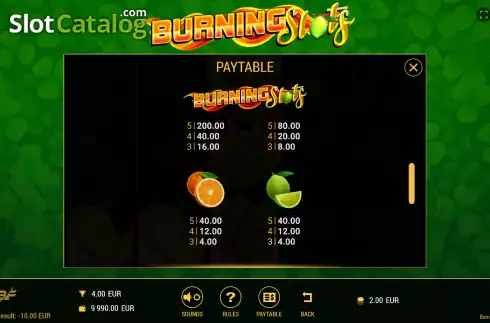 Οθόνη9. Burning Slots Κουλοχέρης 