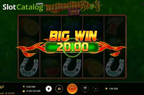 Οθόνη6. Burning Slots 20 Κουλοχέρης