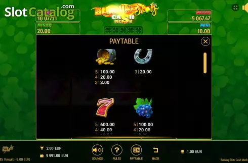 Οθόνη5. Burning Slots Cash Mesh Κουλοχέρης 