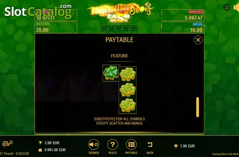 Οθόνη8. Burning Slots Cash Mesh Κουλοχέρης 