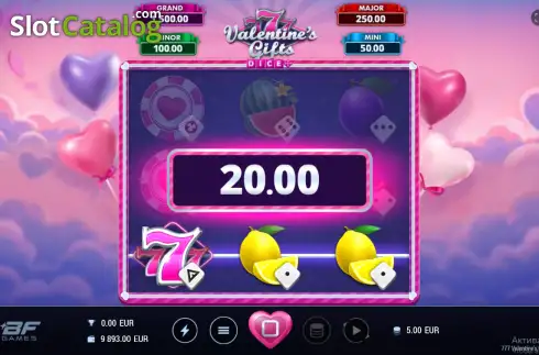 Οθόνη3. 777 Valentine's Gifts Dice Κουλοχέρης