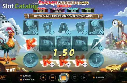 Οθόνη3. Chicken Madness Ultra Dice Κουλοχέρης