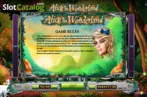 Οθόνη3. Alice in Wonderland (BF games) Κουλοχέρης