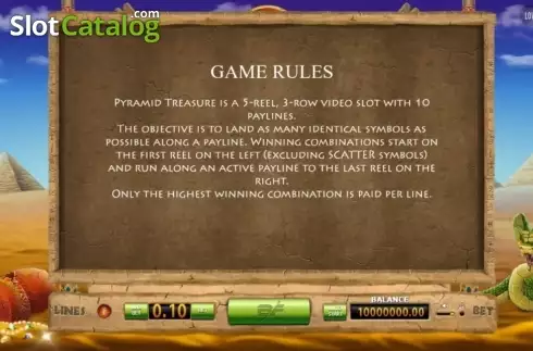 Οθόνη3. Pyramid Treasure Κουλοχέρης