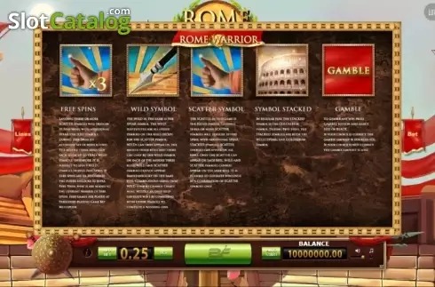 Οθόνη4. Rome Warrior (BF games) Κουλοχέρης 