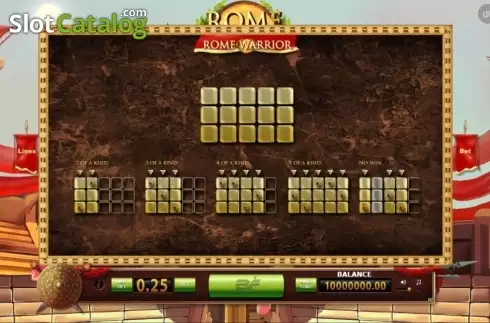 Οθόνη5. Rome Warrior (BF games) Κουλοχέρης 