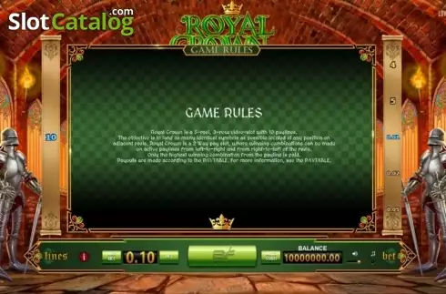 Οθόνη3. Royal Crown (BF games) Κουλοχέρης