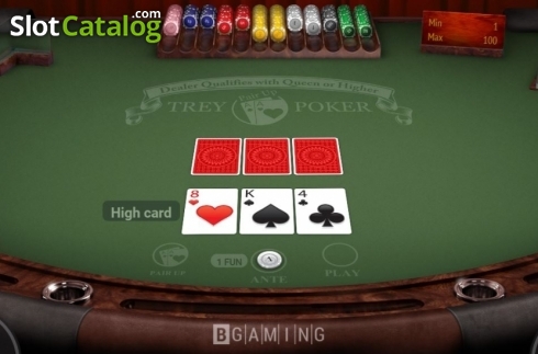Οθόνη3. Trey Poker (BGaming) Κουλοχέρης