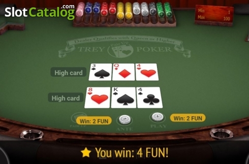 Οθόνη4. Trey Poker (BGaming) Κουλοχέρης