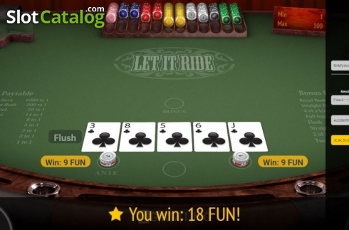 Οθόνη7. Let it Ride (BGaming) Κουλοχέρης