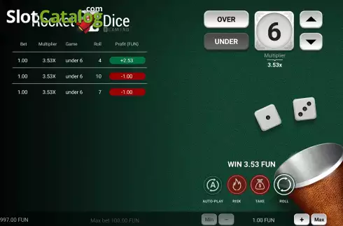 Οθόνη3. Rocket Dice Κουλοχέρης