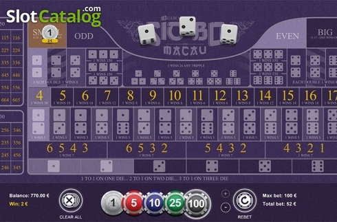 Οθόνη3. Sic Bo Macau Κουλοχέρης