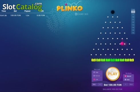 Οθόνη2. Plinko (BGAMING) Κουλοχέρης