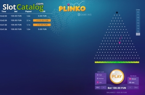 Οθόνη4. Plinko (BGAMING) Κουλοχέρης