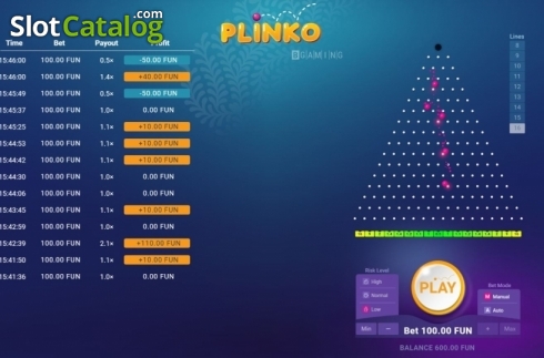 Οθόνη6. Plinko (BGAMING) Κουλοχέρης