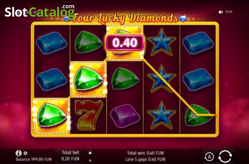 Οθόνη3. Four Lucky Diamonds Κουλοχέρης