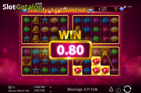 Οθόνη5. Four Lucky Diamonds Κουλοχέρης