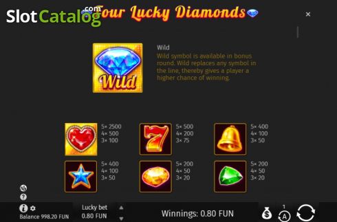 Οθόνη6. Four Lucky Diamonds Κουλοχέρης