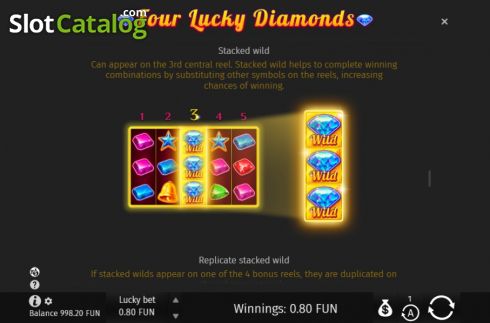 Οθόνη8. Four Lucky Diamonds Κουλοχέρης