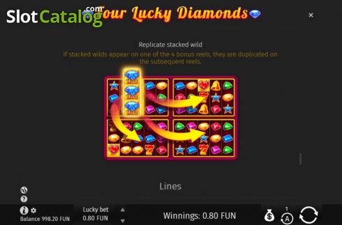 Οθόνη9. Four Lucky Diamonds Κουλοχέρης