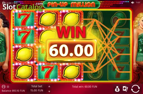 Οθόνη5. Pin-Up Million Κουλοχέρης
