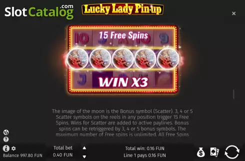 Οθόνη7. Lucky Lady Pin-Up Κουλοχέρης
