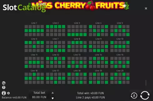 Οθόνη9. Miss Cherry Fruits Κουλοχέρης