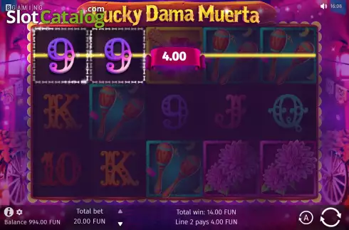 Οθόνη4. Lucky Dama Muerta Κουλοχέρης