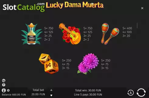 Οθόνη8. Lucky Dama Muerta Κουλοχέρης