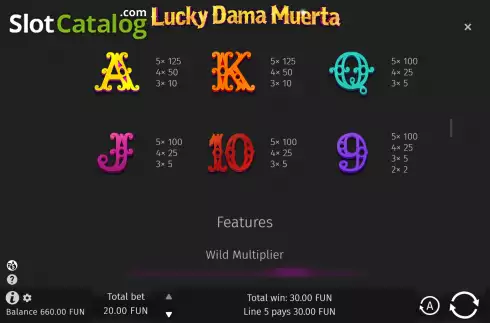 Οθόνη9. Lucky Dama Muerta Κουλοχέρης