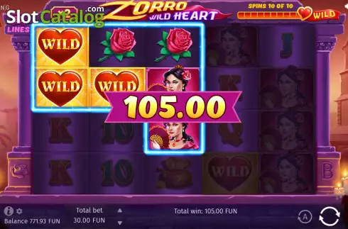 Οθόνη4. Zorro Wild Heart Κουλοχέρης 
