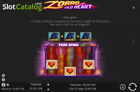 Οθόνη6. Zorro Wild Heart Κουλοχέρης 