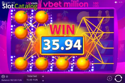 Οθόνη4. Vbet Million Κουλοχέρης