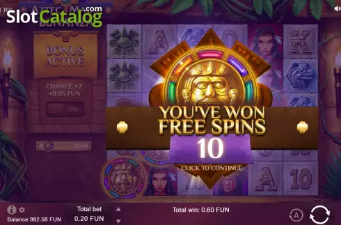 Οθόνη6. Aztec Magic Bonanza Κουλοχέρης