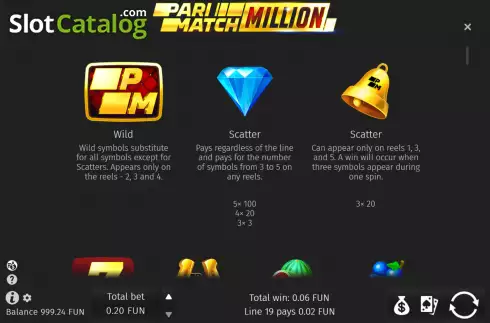 Οθόνη7. Parimatch Million Κουλοχέρης 