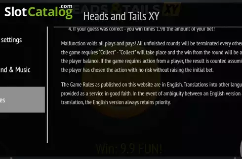 Οθόνη9. Heads and Tails XY Κουλοχέρης
