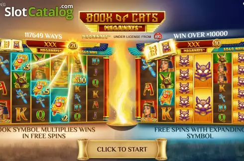 Οθόνη2. Book of Cats Megaways Κουλοχέρης