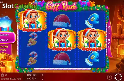 Οθόνη7. Gift Rush Κουλοχέρης