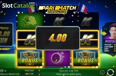 Οθόνη4. Parimatch Soccermania Κουλοχέρης 