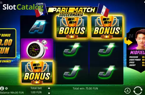 Οθόνη5. Parimatch Soccermania Κουλοχέρης 