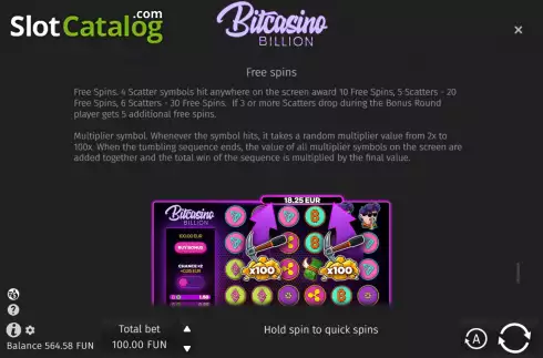 Οθόνη8. Bitcasino Billion Κουλοχέρης