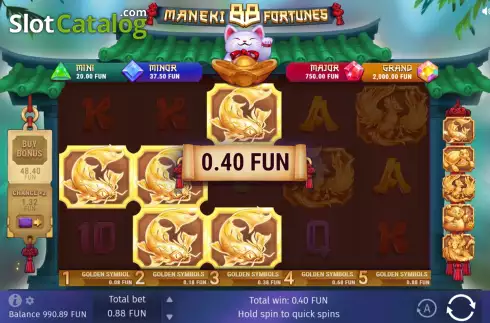Οθόνη4. Maneki 88 Fortunes Κουλοχέρης