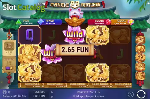 Οθόνη5. Maneki 88 Fortunes Κουλοχέρης